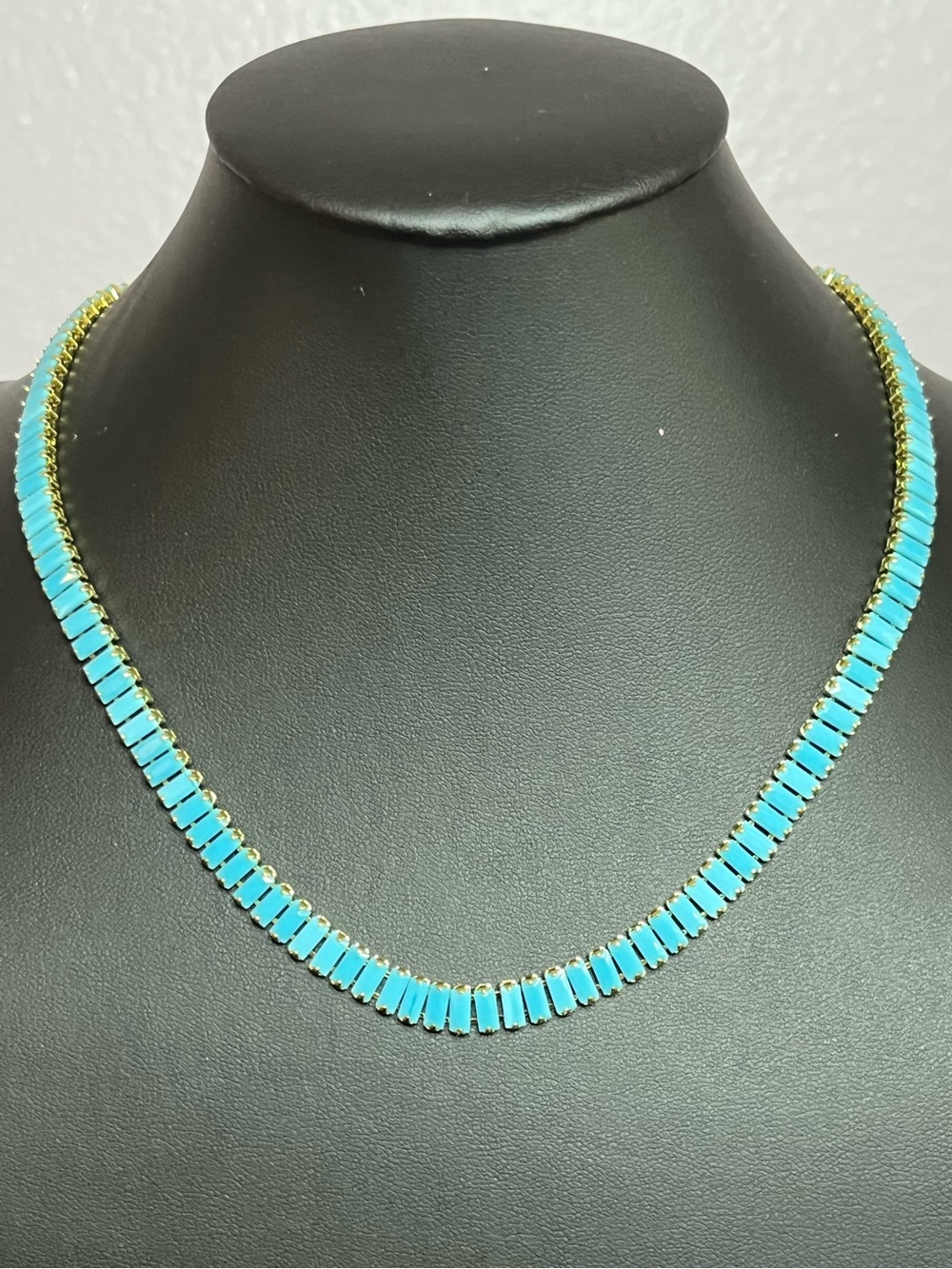 Turquoise Bar Link Necklace - 16”Perfect for Layering or Wear Alone!